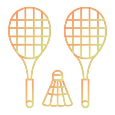 Tenis raketi ve servis horozu vektör çizimi grafik tasarımı