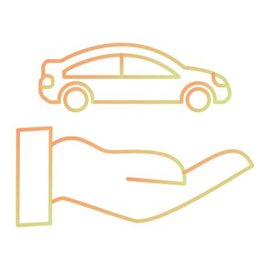 El simgesi vektör illüstrasyon tasarımı olan araba