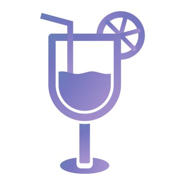 Kokteyl cam ikonu vektör illüstrasyonu