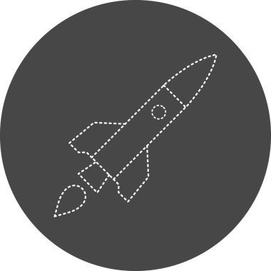 Ballistic rocket icon, vector illustration