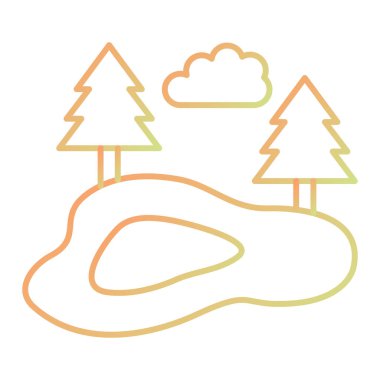 Orman ağaçları ikon vektör çizimi tasarımı