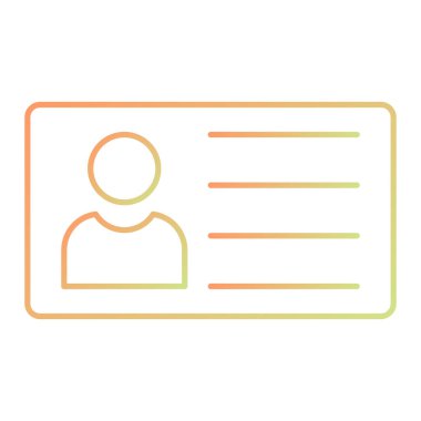 Kimlik kartı simgesi, vektör illüstrasyonu