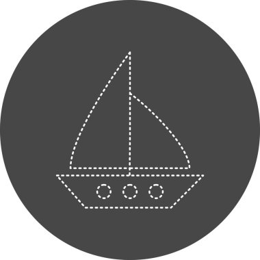 Tekne simgesinin vektör illüstrasyonu