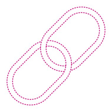 pink link icon on white background