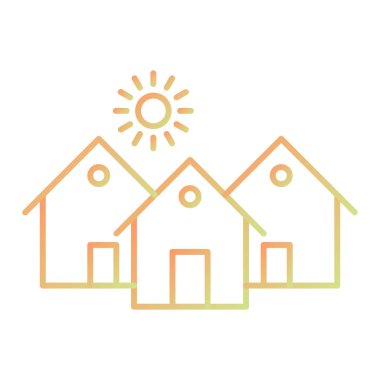 evler ikon vektör illüstrasyonu