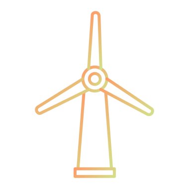 Rüzgar türbini ikonu. Web için yel değirmeni vektör simgelerinin özet çizimi