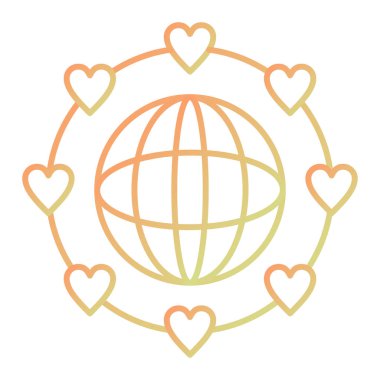 kalp ve aşk vektör çizimi tasarımı