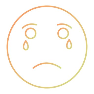 yüz ifadesi çizgisi simgesi, vektör illüstrasyonu