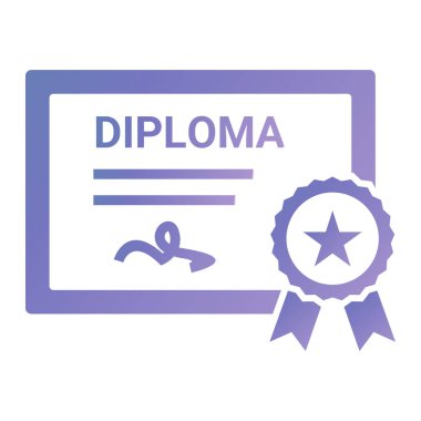 Sertifika. Web simgesi basit illüstrasyon