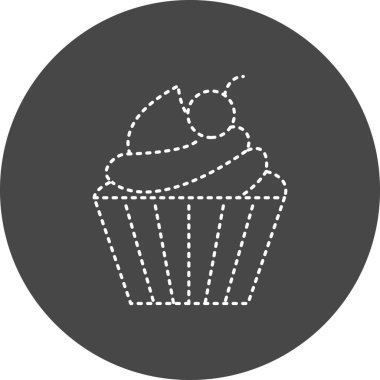 cupcake simgesi, vektör illüstrasyonu