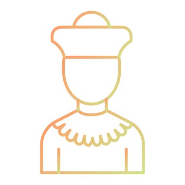 woman with hat icon. outline illustration of apron vector icons for web