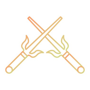 Çapraz kılıç ikonu. Ağ için şenlik ateşi vektör simgelerinin özet çizimi