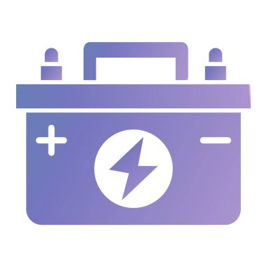 Araba aküsü simgesi. Web için basit elektrik dolgu vektör simgeleri çizimi