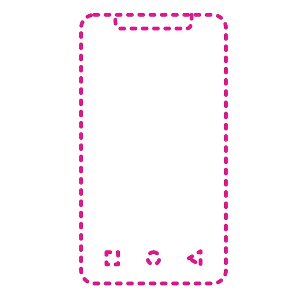 Мобильный Телефон Розовым Пунктиром Дизайн Векторной Иллюстрации — стоковый вектор