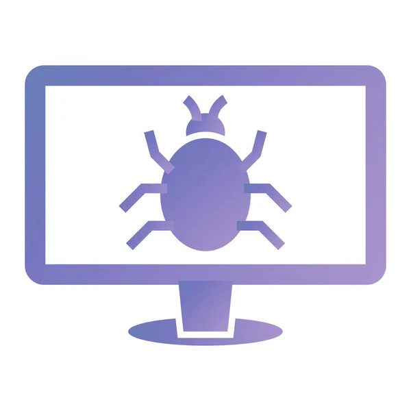 Virus Icon Bug Flat Vector Website Button Symbol — 图库矢量图片