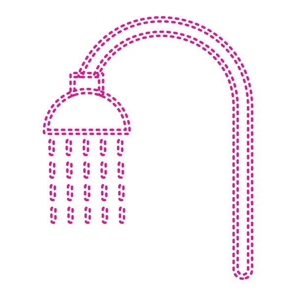 Shower Icon Pink Gradient White Border Vector Illustration — Vector de stock