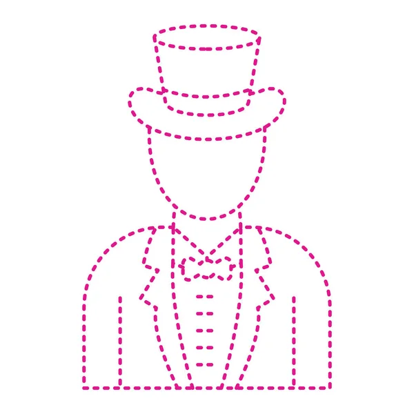 Человек Значком Шляпы Белом Фоне — стоковый вектор