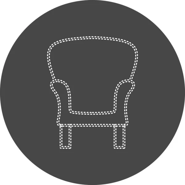 Cadeira Ícone Web Ilustração Simples — Vetor de Stock