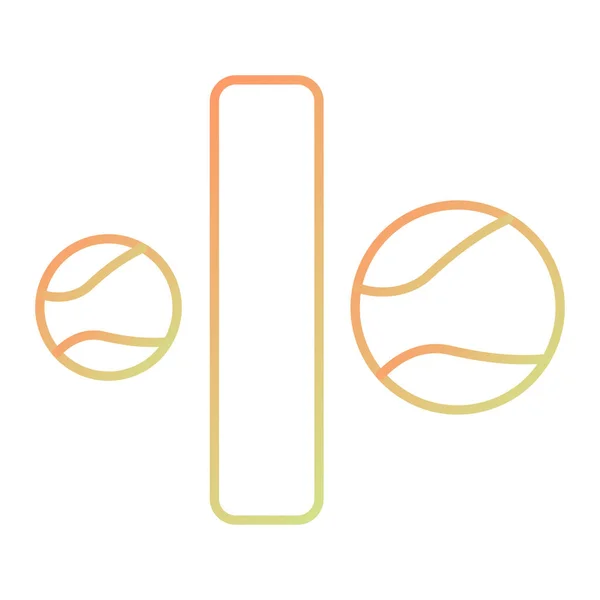 Tennis Ball Icon Thin Line Symbol Vector Illustration — Vector de stock