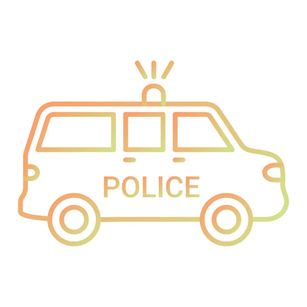 Police Car Icon Flat Style Isolated White Background — Vettoriale Stock