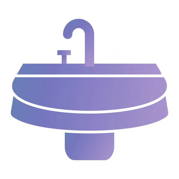 Bathroom Sink Icon Outline Bathtub Wash Vector Illustration — Stockvektor