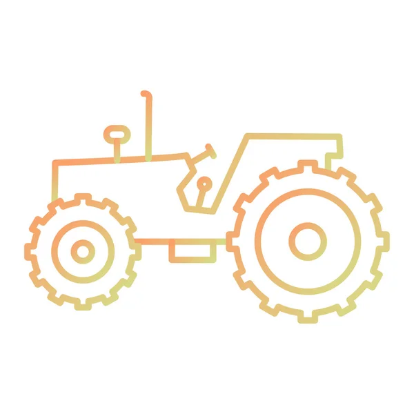 Tractor Icon Outline Illustration Gear Vector Design Elements Web — Stockvektor