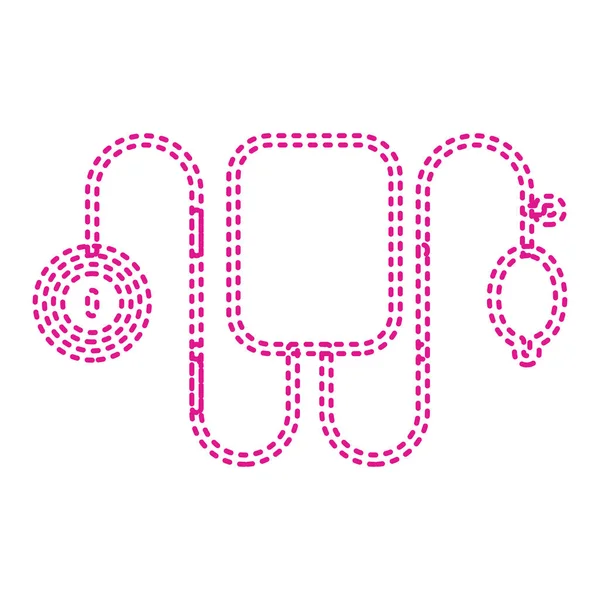 Pink Heart Chain Icon Isolated White Background Vector Illustration — Stockový vektor