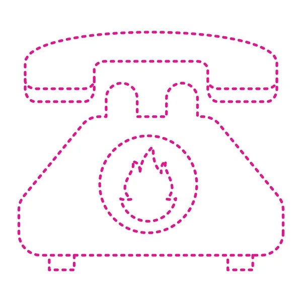 Telephone Handset Icon Outline Phone Call Center Vector Illustration Isolated — Vetor de Stock