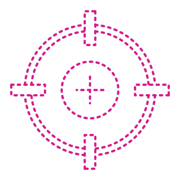 Target Aim Icon Thin Line Sign Pink Contour White Background — Stockový vektor