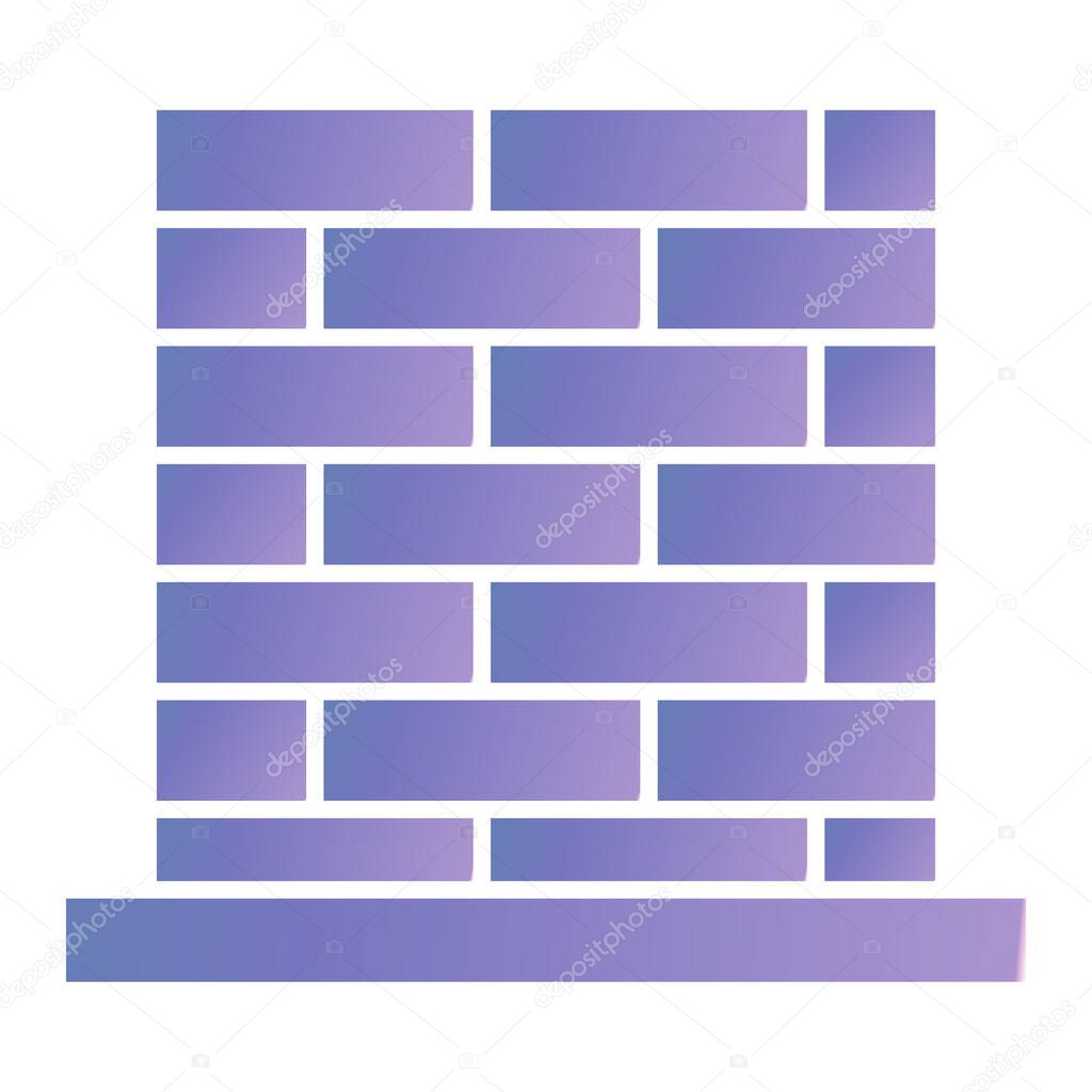 Brick wall icon. vector illustration