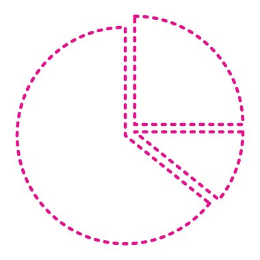 halftone vector illustration of a purple arrow