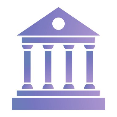 Banka binası ikonu. düz tasarım biçimi.