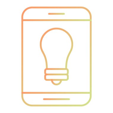 mobile phone icon with bulb, vector illustration