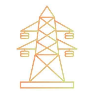 vector illustration of a line of a power station