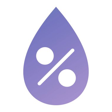illustration of a drop of water with percent icon