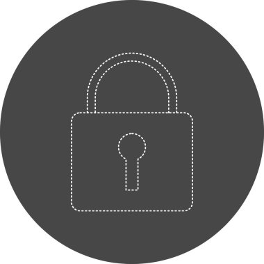 Asma kilit. Web simgesi basit illüstrasyon