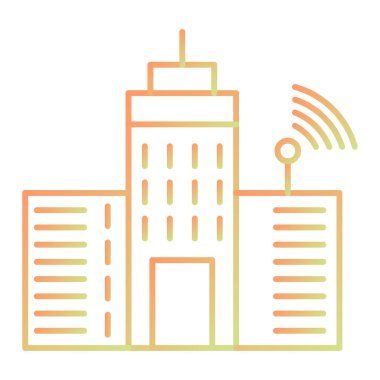 Bina. Web simgesi basit illüstrasyon