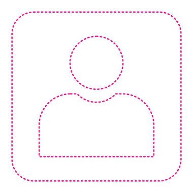 man icon. person avatar symbol. user interface. pink gradient button with shadow. vector