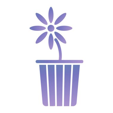 flower pot icon. simple illustration of plant vector design for web