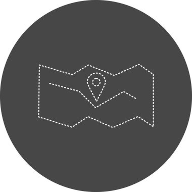 web icon, simple illustration of Map location and navigation