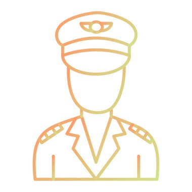 police officer icon in flat style isolated on white background. pilot symbol vector illustration