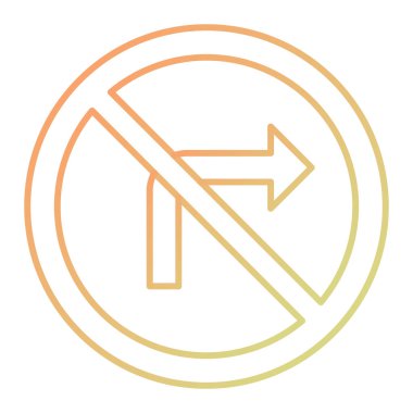 no right icon isolated on white background. vector illustration