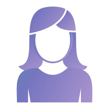 Kadın avatar ikonu. Kadın insanlar ve insan teması. Yalnız tasarım. vektör illüstrasyonu