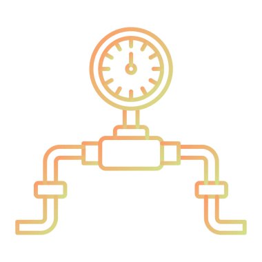 Gaz borusu ikonu. anahat valf vektör resimleme sembolü