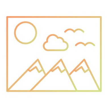 Bir dağ simgesinin vektör çizimi