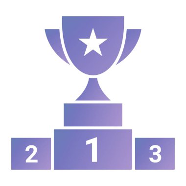 winner podium with trophy and cup of winners. vector illustration