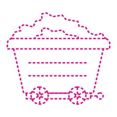 shopping cart with pink dotted line vector illustration