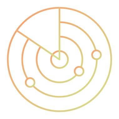 radar icon in flat style isolated on white background. vector illustration