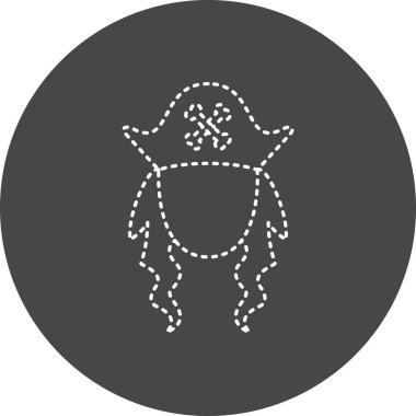 vector illustration of Lady pirate icon