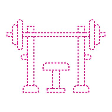 weight lifting barbell icon. thin line symbol. vector illustration.